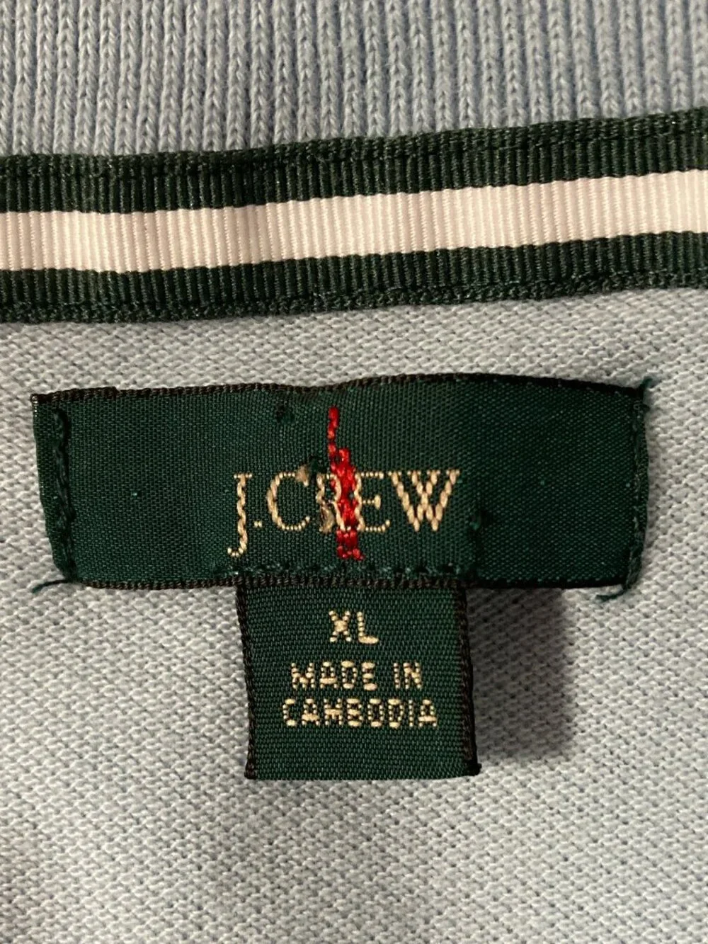 J Crew 100% Cotton Short Sleeve Polo Embroidered Olive Print Size XL